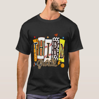 Back to school football baseball basketball third T-Shirt