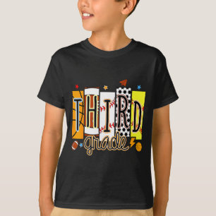 Back to school football baseball basketball third T-Shirt