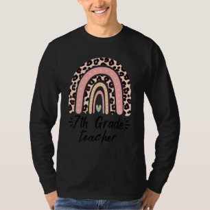 Back To School For 7th Grade Teacher Pink Leopard T-Shirt