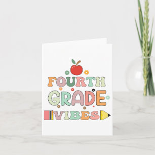 Back To School Fourth Grade Vibes Student Teacher Card