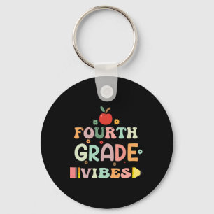 Back To School Fourth Grade Vibes Student Teacher Key Ring