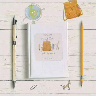 Back to School Friends Square Sticker