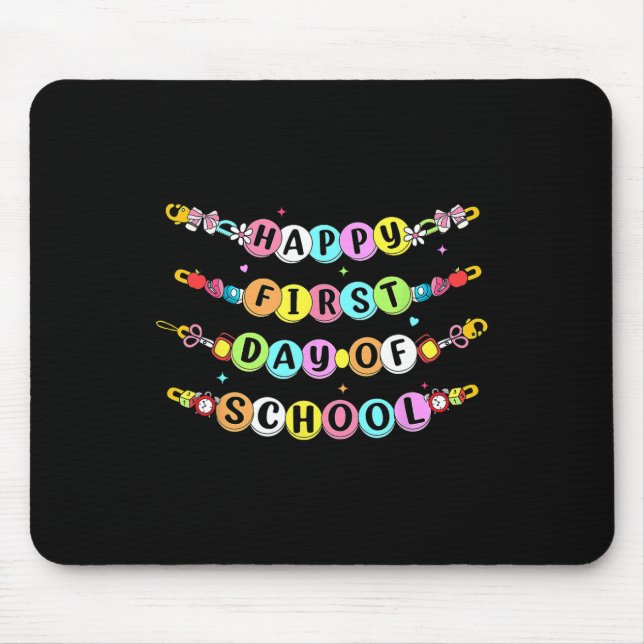 Back To School Friendship Bracelet First Day Of Sc Mouse Mat (Front)