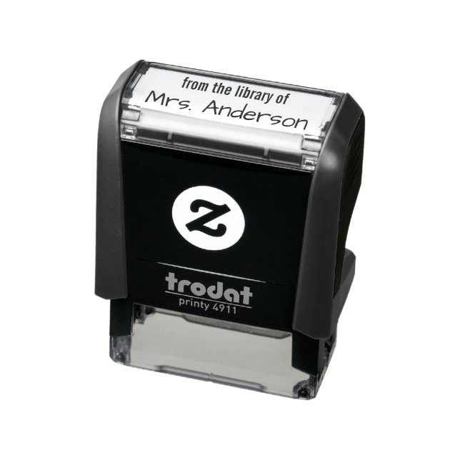 Back to School from the Library of Teacher's Name Self-inking Stamp (Product)