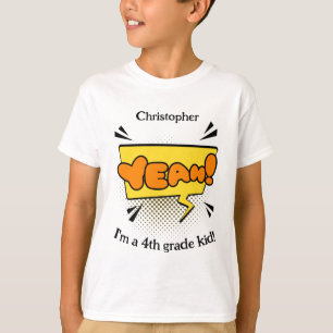 Back to School Fun Retro Comic Yeah! Kids Name T-Shirt