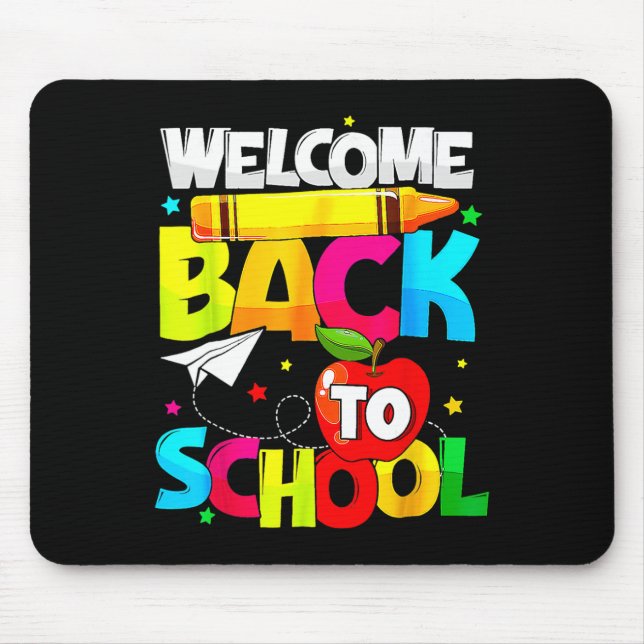 Back To School Fun Student Teacher Love Kid  Mouse Mat (Front)