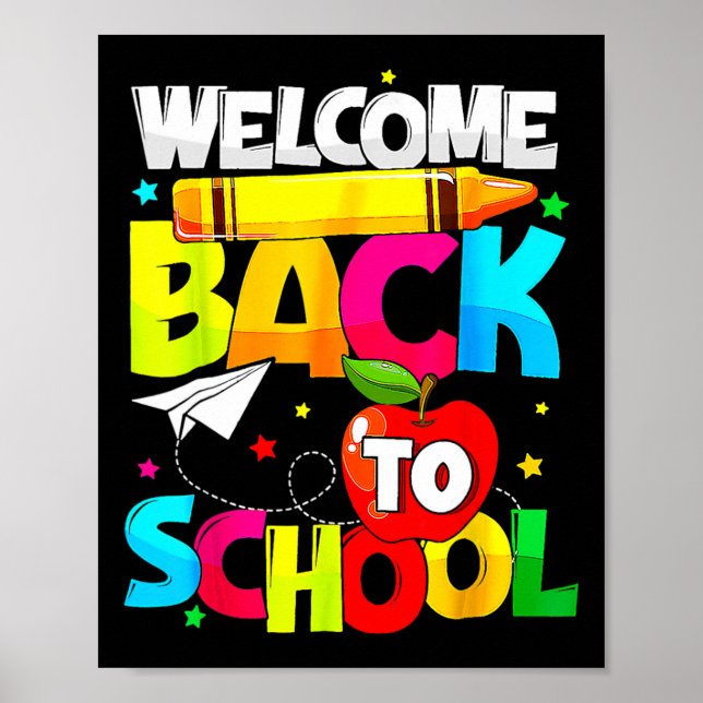 Back To School Fun Student Teacher Love Kid  Poster (Front)