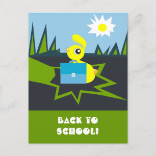 Back to school Funny Bunny Postcard