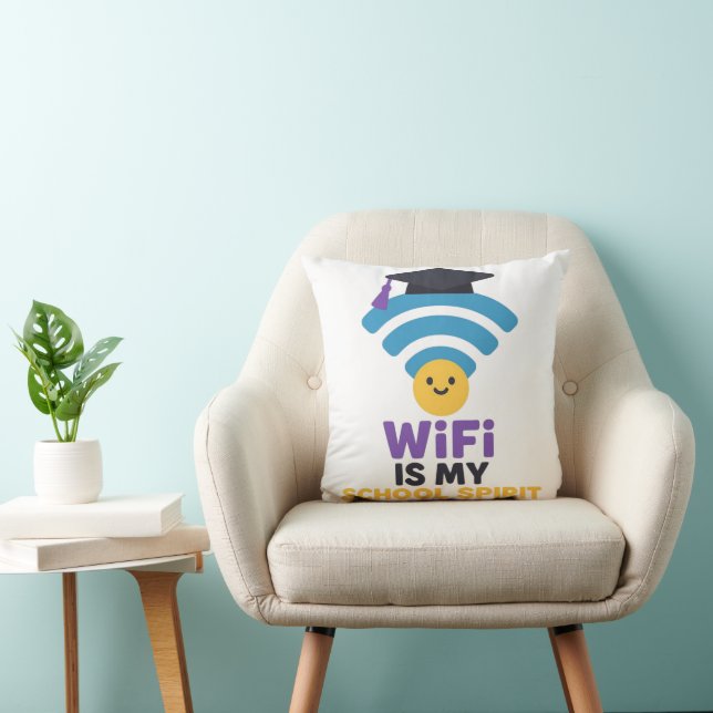 Back to School Funny Student Life WiFi Humour Cushion (Chair)