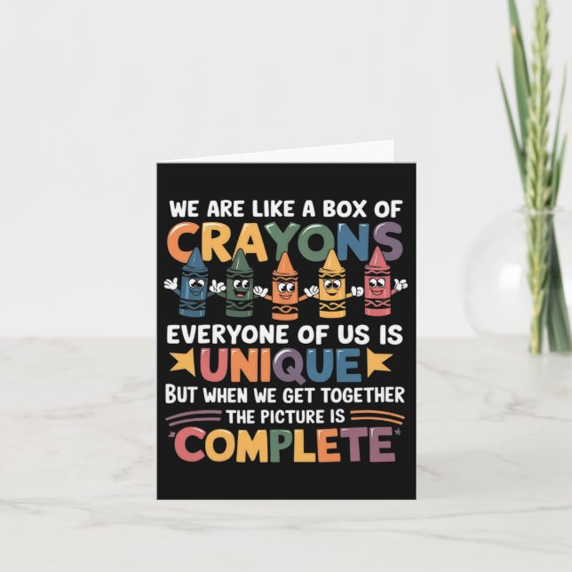 Back To School Funny Teacher We Are Like A Box Of  Card (Front)