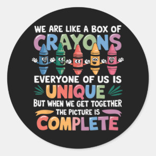 Back To School Funny Teacher We Are Like A Box Of Classic Round Sticker
