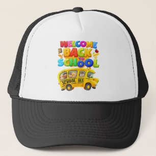 Back To School Funny The WHEELS On The BUS Toddler Trucker Hat