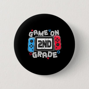 Back To School Game On 2nd Grade Fun Gamer Kids Bo 6 Cm Round Badge