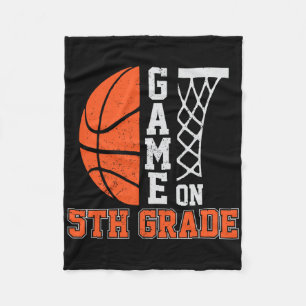 Back To School Game On 5th Grade Fun Basketball Ki Fleece Blanket