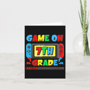 Back To School Game On 7th Grade Funny Gamer Kids  Card