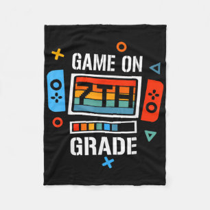 Back To School Game On 7th Grade Funny Gamer Kids Fleece Blanket