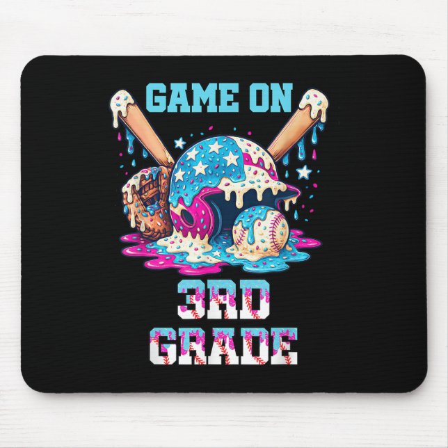 Back To School Game On Third Grade Baseball First  Mouse Mat (Front)