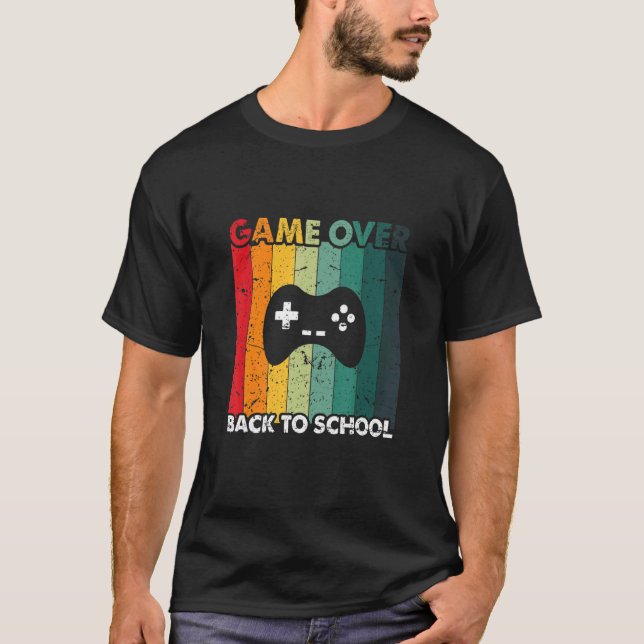 Back To School Game Over  Retro Controller Teacher T-Shirt (Front)