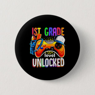 Back To School Gamepad 1st First Grade Level Unloc 6 Cm Round Badge