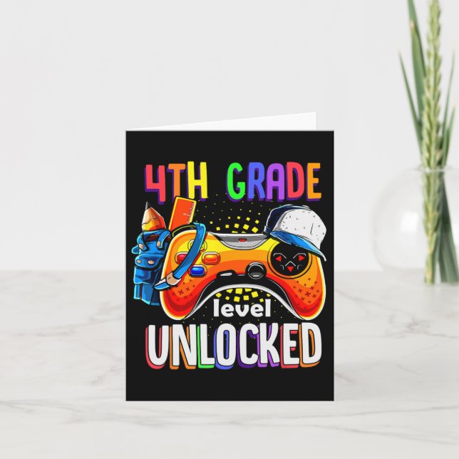 Back To School Gamepad 4th Fourth Grade Level Unlo Card (Front)