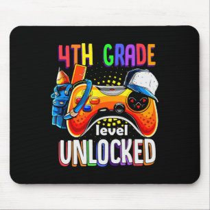Back To School Gamepad 4th Fourth Grade Level Unlo Mouse Mat