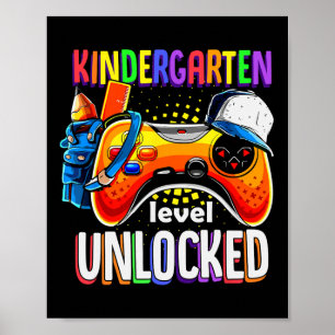 Back To School Gamepad Kindergarten Level Unlocked Poster