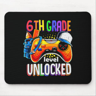 Back To School Gamepad Sixth 6th Grade Level Unloc Mouse Mat