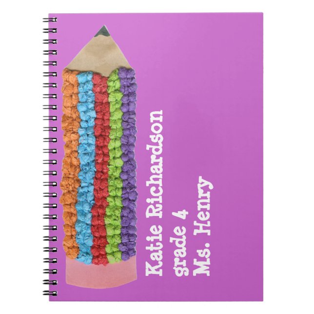 Back to school gift - personalised spiral notebook (Front)