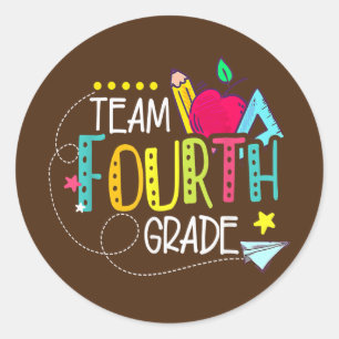 Back To School Gifts Team Fourth Grade 4th Classic Round Sticker