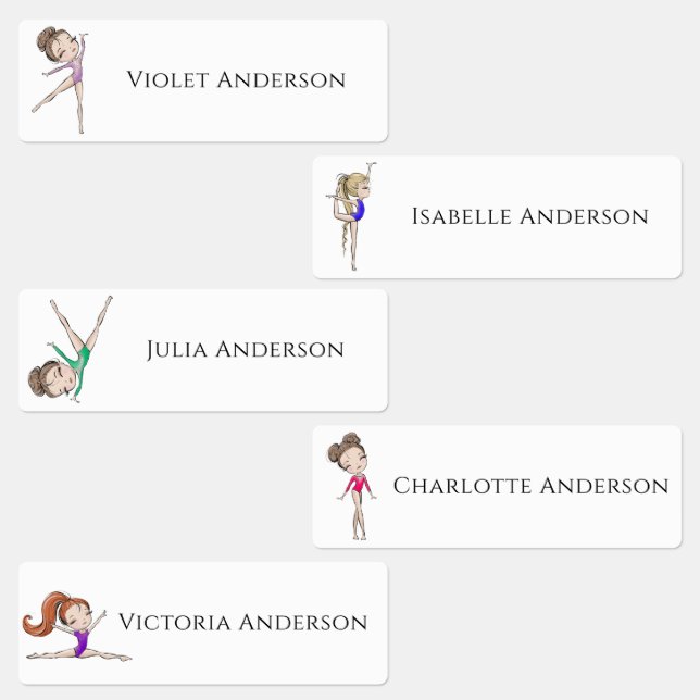 Back to School Girls Gymnastics Kids Name (Group)