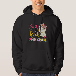 back to school  girls ready to rock 2nd grade Unic Hoodie