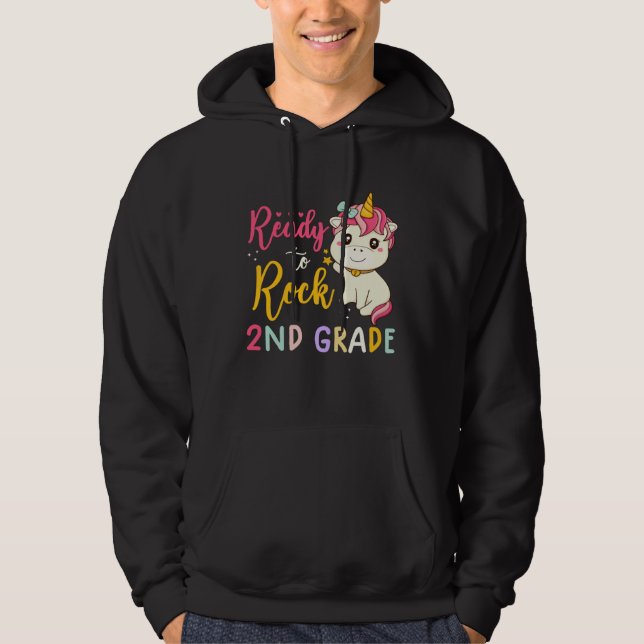 back to school  girls ready to rock 2nd grade Unic Hoodie (Front)