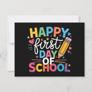 Back To School Happy First Day Of School Teacher B Thank You Card