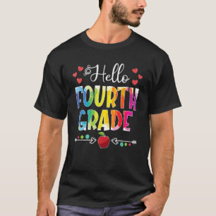 Back To School Hello 4th Grade Girls Boys Teacher T-Shirt