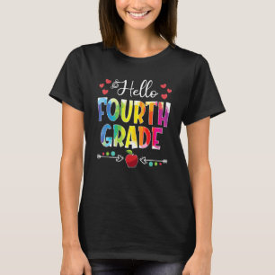 Back To School Hello 4th Grade Girls Boys Teacher T-Shirt