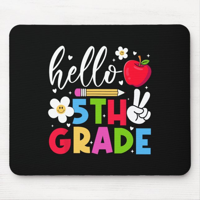 Back To School Hello Fifth Grade Team 5th Grade Bo Mouse Mat (Front)