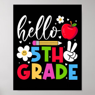 Back To School Hello Fifth Grade Team 5th Grade Bo Poster
