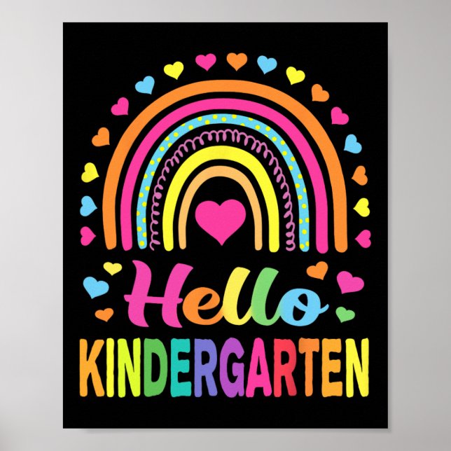 Back to School Hello Kindergarten Squad Teachers W Poster (Front)