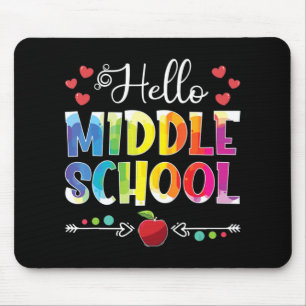 Back To School Hello Middle School Girls Boys Tied Mouse Mat