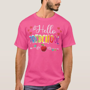 Back To School Hello Preschool Girls Boys Tiedye T-Shirt