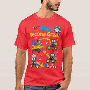 Back To School Hello Second Grade 2nd Truck Constr T-Shirt