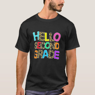 Back To School Hello Second Grade Leopard 2nd Grad T-Shirt