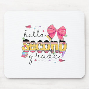 Back To School Hello Second Grade Teacher Coquette Mouse Mat