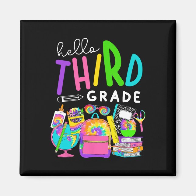 Back To School Hello Third 3rd Grade For Kids Teac Magnet (Front)