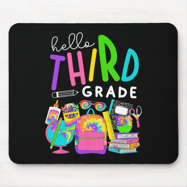 Back To School Hello Third 3rd Grade For Kids Teac Mouse Mat (Front)