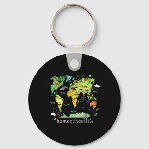 Back To School Homeschool World Map Geography Key Ring