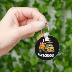 Back to School I Dig Preschool Dump Truck Key Ring