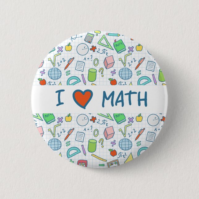 Back to school: "I love math" button (Front)