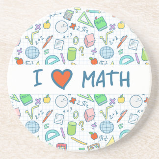 Back to school: "I love math" coaster
