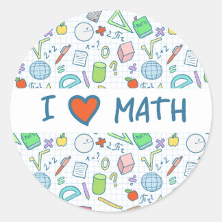 Back to school: "I love math" sticker